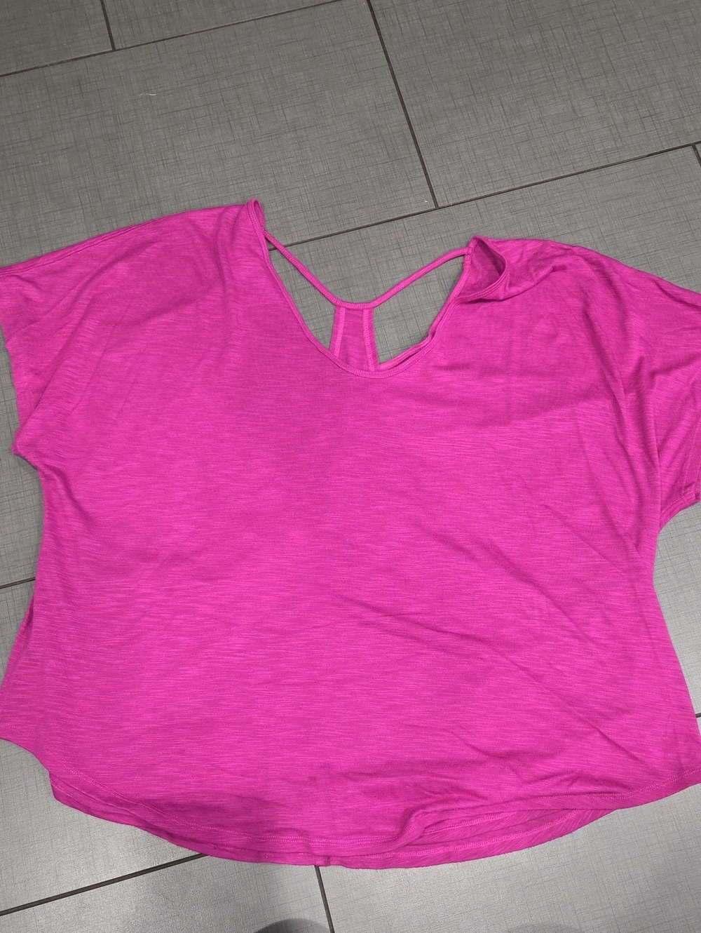 Xersion Hot Pink Short Sleeve Keyhole Back Tee XL